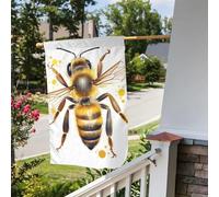 Bandiera da giardino 30,5 x 45,7 cm, a doppia faccia, per esterni, acquerello, api, giardino, vacanze, cortile, bandiera, per tutte le stagioni, decorazioni per esterni, per vacanze in fattoria