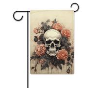 Bandiera da giardino 30,5 x 45,7 cm, a doppia faccia, per esterni, antichi teschi e fiori, bandiere da giardino per vacanze e cortile, per tutte le stagioni, decorazioni per esterni, per vacanze in