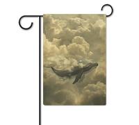 Bandiera da giardino 30,5 x 45,7 cm, a doppia faccia, per esterni, balene tra le nuvole, bandiere da giardino, per vacanze in giardino, per tutte le stagioni, decorazioni per esterni, per vacanze in