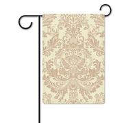 Bandiera da giardino 30,5 x 45,7 cm, a doppia faccia, per esterni, beige chiaro e bianco, bandiere da giardino per vacanze in giardino per tutte le stagioni decorazioni esterne bandiera per vacanze in
