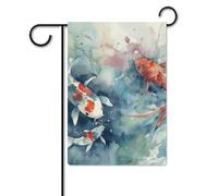 Bandiera da giardino 30,5 x 45,7 cm, a doppia faccia, per esterni, colorata, alla carpa, pesci, bandiere da giardino, per tutte le stagioni, decorazioni per esterni, per vacanze in fattoria