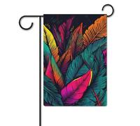 Bandiera da giardino 30,5 x 45,7 cm, a doppia faccia, per esterni, con foglie tropicali colorate, bandiere da giardino, per vacanze in giardino, per tutte le stagioni, decorazioni per esterni, per