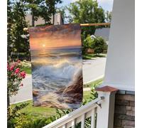 Bandiera da giardino 30,5 x 45,7 cm, a doppia faccia, per esterni, con onde al tramonto, bandiere da giardino, per vacanze in giardino, per tutte le stagioni, decorazioni per esterni, per vacanze in