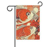 Bandiera da giardino 30,5 x 45,7 cm, a doppia faccia, per esterni, con pesci rossi e arancioni, bandiera da giardino per vacanze in giardino, per tutte le stagioni, decorazioni esterne per vacanze in