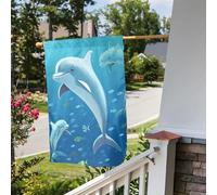 Bandiera da giardino 30,5 x 45,7 cm, a doppia faccia, per esterni, delfini, bandiere da giardino, per vacanze in giardino, per tutte le stagioni, decorazioni per esterni, per vacanze in fattoria