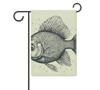 Bandiera da giardino 30,5 x 45,7 cm, a doppia faccia, per esterni, disegnate a mano, piccoli pesci, bandiere da giardino per vacanze in giardino, per tutte le stagioni, decorazioni per esterni, per