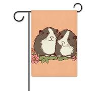 Bandiera da giardino 30,5 x 45,7 cm, a doppia faccia, per esterni, due porcellini d'India, bandiere da giardino, per tutte le stagioni, decorazioni per esterni, per vacanze in fattoria