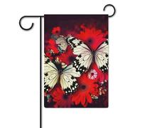 Bandiera da giardino 30,5 x 45,7 cm, a doppia faccia, per esterni, fiori colorati, farfalle, bandiere da giardino, vacanze, cortile, per tutte le stagioni, decorazioni esterne, bandiera per vacanze in