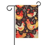 Bandiera da giardino 30,5 x 45,7 cm, a doppia faccia, per esterni, gallo, galline, bandiere da giardino, per tutte le stagioni, decorazioni per esterni, per vacanze in fattoria