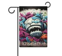 Bandiera da giardino 30,5 x 45,7 cm, a doppia faccia, per esterni, graffiti, bandiere da giardino, vacanze, cortile, per tutte le stagioni, decorazioni per esterni, per vacanze in fattoria