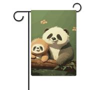Bandiera da giardino 30,5 x 45,7 cm, a doppia faccia, per esterni, graziose bandiere da giardino con panda e bradipo, per tutte le stagioni, decorazioni per esterni, per vacanze in fattoria
