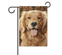 Bandiera da giardino 30,5 x 45,7 cm, a doppia faccia, per esterni, graziose bandiere da giardino Golden Retriever, per tutte le stagioni, decorazioni per esterni, per vacanze in fattoria