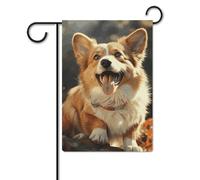 Bandiera da giardino 30,5 x 45,7 cm, a doppia faccia, per esterni, grazioso cane Corgi, bandiere da giardino, per tutte le stagioni, decorazioni per esterni, per vacanze in fattoria