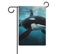Bandiera da giardino 30,5 x 45,7 cm, a doppia faccia, per esterni, killer, balene, bandiere da giardino, per tutte le stagioni, decorazioni per esterni, per vacanze in fattoria