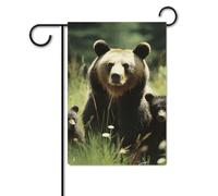 Bandiera da giardino 30,5 x 45,7 cm, a doppia faccia, per esterni, mamme, orsi e cuccioli, bandiere da giardino, per tutte le stagioni, decorazioni per esterni, per vacanze in fattoria