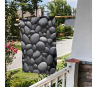 Bandiera da giardino 30,5 x 45,7 cm, a doppia faccia, per esterni, molti ciottoli neri, bandiere da giardino per vacanze e cortile, per tutte le stagioni, decorazioni per esterni, per vacanze in