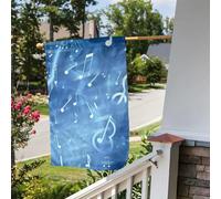 Bandiera da giardino 30,5 x 45,7 cm, a doppia faccia, per esterni, note musicali blu, bandiere da giardino per vacanze da giardino per tutte le stagioni, decorazioni per esterni, bandiera per vacanze