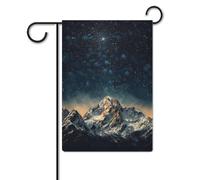 Bandiera da giardino 30,5 x 45,7 cm, a doppia faccia, per esterni, notte stellata, montagne, giardino, vacanza, cortile, bandiera, per tutte le stagioni, decorazioni per esterni, per vacanze in
