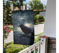 Bandiera da giardino 30,5 x 45,7 cm, a doppia faccia, per esterni, notturno, corvo, bandiere da giardino, per tutte le stagioni, decorazioni per esterni, per vacanze in fattoria