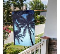 Bandiera da giardino 30,5 x 45,7 cm, a doppia faccia, per esterni, palme, bandiere blu da giardino, per tutte le stagioni, decorazioni per esterni, per vacanze in fattoria