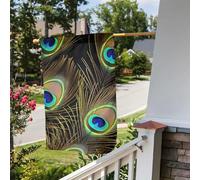 Bandiera da giardino 30,5 x 45,7 cm, a doppia faccia, per esterni, piume di pavone, bandiere da giardino per vacanze e cortile, per tutte le stagioni, decorazioni per esterni, per vacanze in fattoria