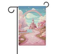 Bandiera da giardino 30,5 x 45,7 cm, a doppia faccia, per esterni, rosa, caramelle, terra, giardino, vacanze, cortile, bandiera, per tutte le stagioni, decorazioni per esterni, per vacanze in fattoria
