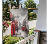 Bandiera da giardino 30,5 x 45,7 cm, a doppia faccia, per esterni, rosso, per le strade londinesi, per tutte le stagioni, decorazioni per esterni, per vacanze in fattoria