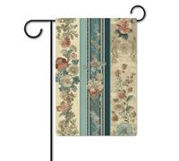 Bandiera da giardino 30,5 x 45,7 cm, a doppia faccia, per esterni, stile floreale a righe, bandiere da giardino per vacanze e cortile, per tutte le stagioni, decorazioni per esterni, per vacanze in