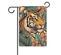 Bandiera da giardino 30,5 x 45,7 cm, a doppia faccia, per esterni, tigre tropicale, bandiere da giardino per vacanze in giardino, per tutte le stagioni, decorazioni per esterni, per vacanze in