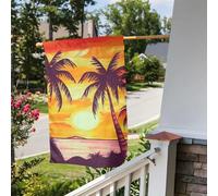 Bandiera da giardino 30,5 x 45,7 cm, a doppia faccia, per esterni, tramonto, palme, bandiere da giardino, per vacanze in giardino, per tutte le stagioni, decorazioni per esterni, per vacanze in