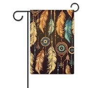 Bandiera da giardino 30,5 x 45,7 cm, a doppia faccia, per esterni, vintage, etnica, tribale, piume, bandiere da giardino, per vacanze in giardino, per tutte le stagioni, decorazioni per esterni