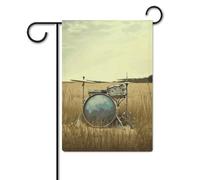 Bandiera da giardino 30,5 x 45,7 cm, a doppia faccia, per musica all'aperto, tamburo, in campo, bandiere da giardino, per tutte le stagioni, decorazioni per esterni, per vacanze in fattoria