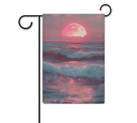 Bandiera da giardino 30,5 x 45,7 cm, a doppia faccia, per onde esterne e tramonto, bandiere da giardino, per tutte le stagioni, decorazioni per esterni, per vacanze in fattoria
