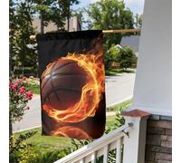 Bandiera da giardino 30,5 x 45,7 cm, a doppia faccia, per pallacanestro all'aperto sul fuoco, bandiere da giardino, per tutte le stagioni, decorazioni per esterni, per vacanze in fattoria