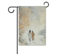 Bandiera da giardino 30,5 x 45,7 cm, a doppia faccia, per passeggiate all'aperto sulla neve, bandiere da giardino per vacanze in giardino, per tutte le stagioni, decorazioni per esterni, per vacanze