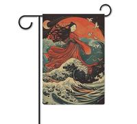 Bandiera da giardino 30,5 x 45,7 cm, a doppia faccia, per ragazze e onde, bandiere da giardino per vacanze e cortile, per tutte le stagioni, decorazioni per esterni, per vacanze in fattoria