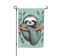 Bandiera da giardino 30,5 x 45,7 cm a doppia faccia Primavera Estate Benvenuto Giardino Bandiera Bradipo Verde Decorazione Esterna Banner Bandiera Cortile Festività Stagionale Banner Cartello Per