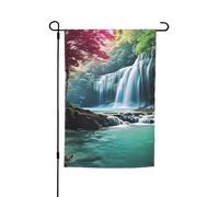 Bandiera da giardino 30,5 x 45,7 cm a doppia faccia Primavera Estate Benvenuto Giardino Bandiera Cascata Paesaggio Naturale Decorazione Esterna Banner Bandiera Cortile Festività Stagionale Banner