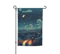 Bandiera da giardino 30,5 x 45,7 cm a doppia faccia Primavera Estate Benvenuto Giardino Bandiera Notti Magiche Decorazione Esterna Banner Bandiera Cortile Festività Stagionale Banner Cartello Per