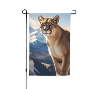 Bandiera da giardino 30,5 x 45,7 cm a doppio lato, bandiera da cortile per vacanze in fattoria bandiera pantera leone di montagna banner all'aperto stagionale per primavera estate prato portico