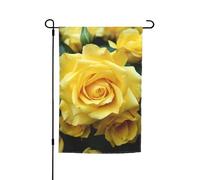 Bandiera da giardino 30,5 x 45,7 cm a doppio lato, bandiera da cortile per vacanze in fattoria graziosa bandiera gialla con fiore di rosa stagionale per esterni per primavera estate prato portico