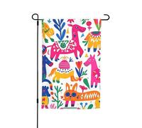 Bandiera da giardino 30,5 x 45,7 cm a doppio lato, bandiera messicana Otomi con animali stagionali per esterni per primavera estate prato portico decorazione per la casa piccola bandiera da giardino