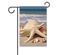 Bandiera da giardino 30,5 x 45,7 cm bandiera da cortile di benvenuto per esterni primavera estate bandiera stagionale grande conchiglia stella marina doppio lato bandiera esterna banner personalizzato