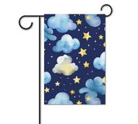 Bandiera da giardino 30,5 x 45,7 cm bandiera da cortile di benvenuto per esterni primavera estate bandiera stagionale stelle e nuvole bandiera esterna doppio lato bandiera personalizzata per