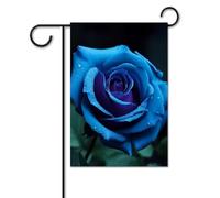 Bandiera da giardino 30,5 x 45,7 cm bandiera da cortile di benvenuto per esterni primavera estate bandiera per casa stagionale romantica rosa blu bandiera esterna doppio lato banner personalizzato per