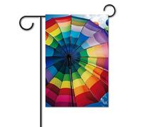 Bandiera da giardino 30,5 x 45,7 cm bandiera da cortile di benvenuto per esterni primavera estate bandiera stagionale ombrello colorato bandiera esterna doppio lato bandiera personalizzata per
