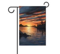 Bandiera da giardino 30,5 x 45,7 cm bandiera da cortile di benvenuto per esterni primavera estate bandiera stagionale casa tramonto sul lago bandiera esterna doppio lato banner personalizzato per