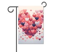 Bandiera da giardino 30,5 x 45,7 cm bandiera da cortile di benvenuto per esterni primavera estate bandiera stagionale casa molti cuori San Valentino doppio lato bandiera esterna banner personalizzato