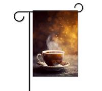 Bandiera da giardino 30,5 x 45,7 cm bandiera da cortile di benvenuto per esterni primavera estate bandiera stagionale casa una tazza di caffè bandiera esterna doppio lato banner personalizzato per la