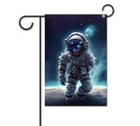 Bandiera da giardino 30,5 x 45,7 cm bandiera da cortile di benvenuto per esterni primavera estate bandiera stagionale casa galassia astronauta bandiera esterna doppio lato banner personalizzato per